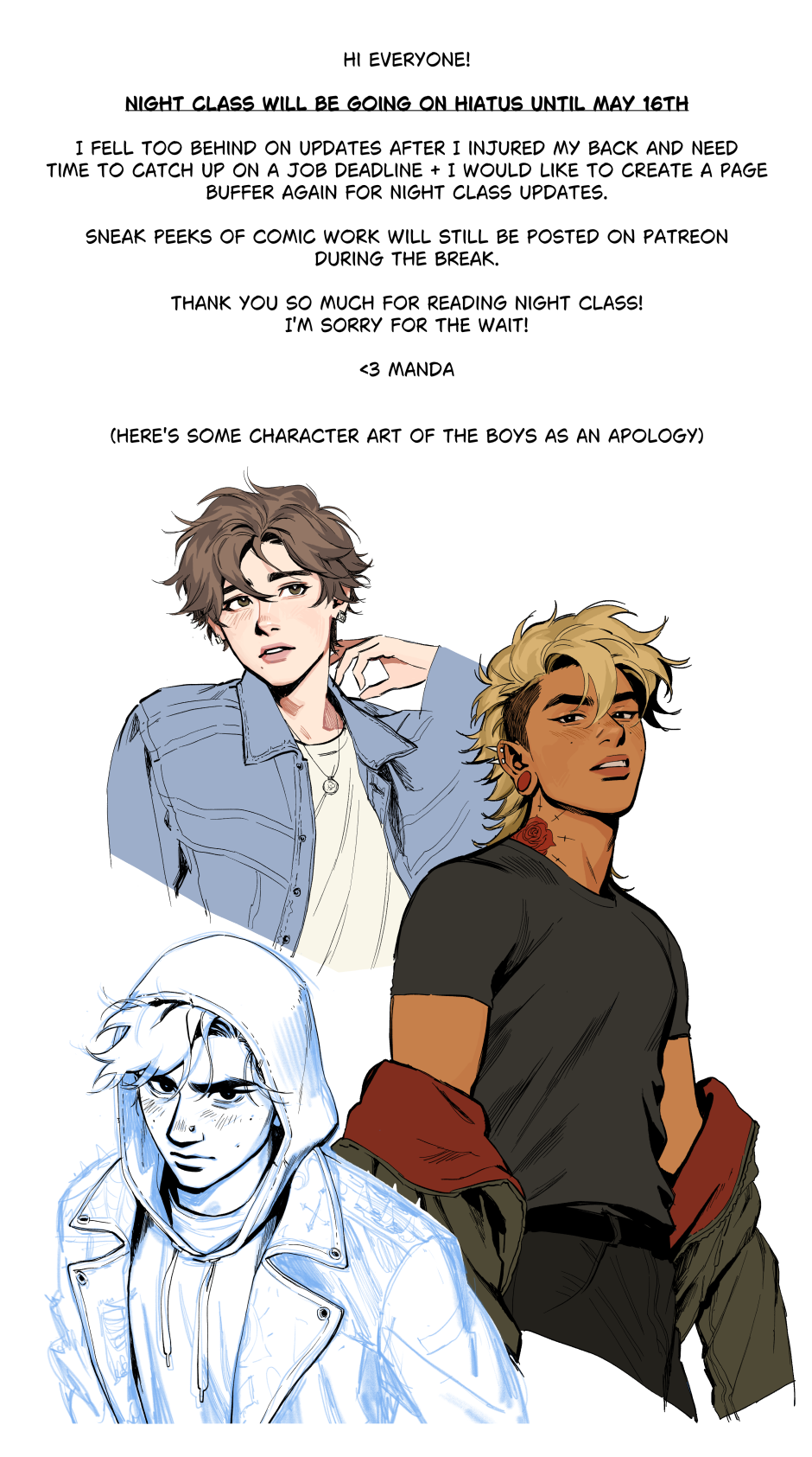 Comics feed - Night Class : Author's Note