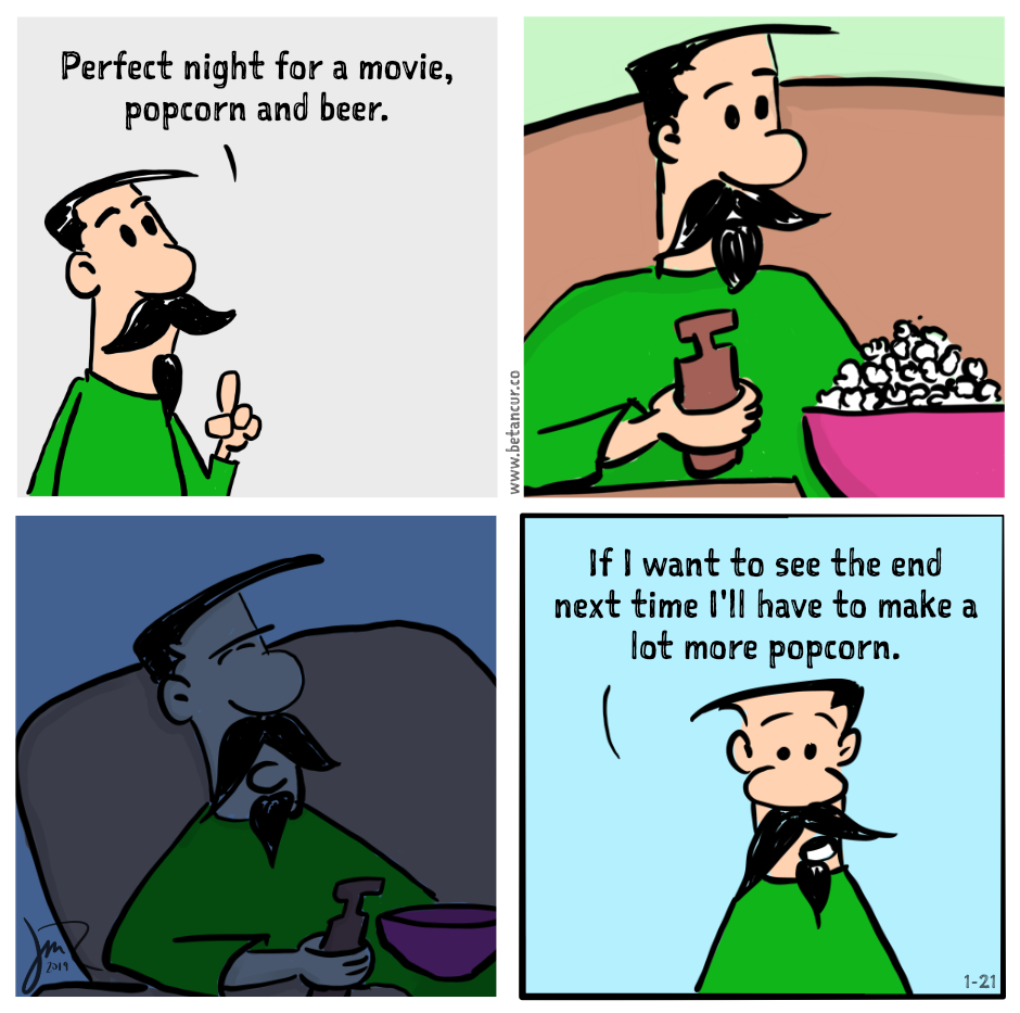 popcorn and beer cartoon