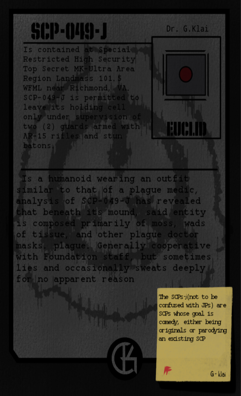 Read SCP stories :: SCP-049-J