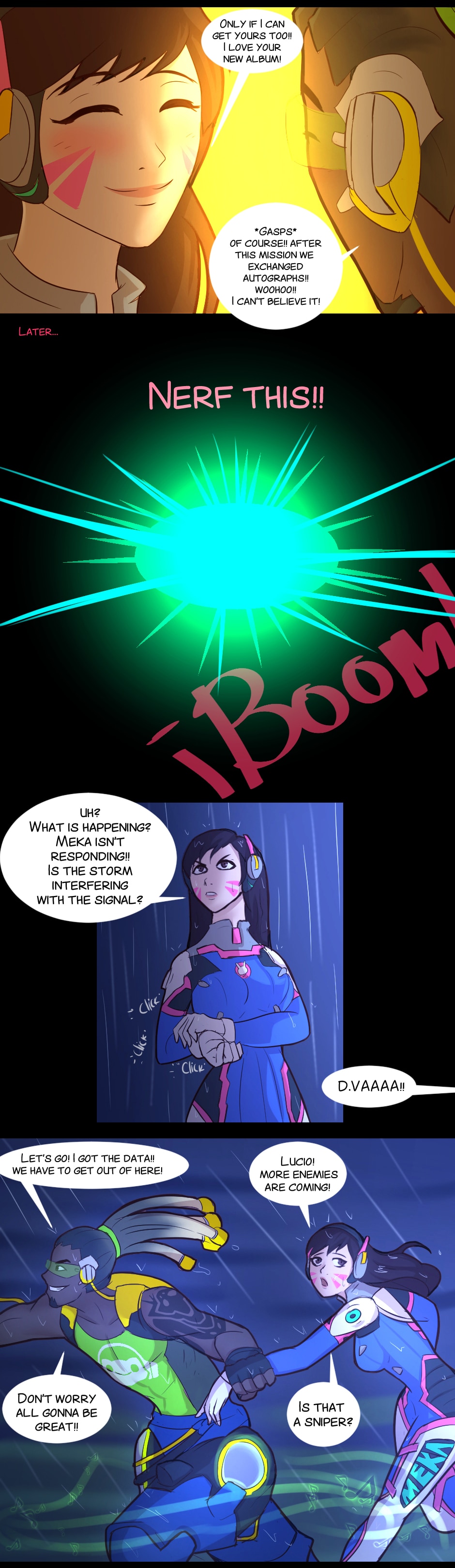 Read OW ships series (Fancomics) :: Page 3 (D.va x Lucio) | Tapas Community