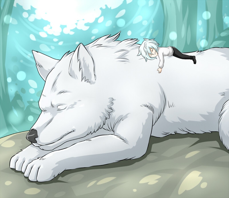 1020268 white, anime, wolf, sketch, fictional character, mythical creature  - Rare Gallery HD Wallpapers