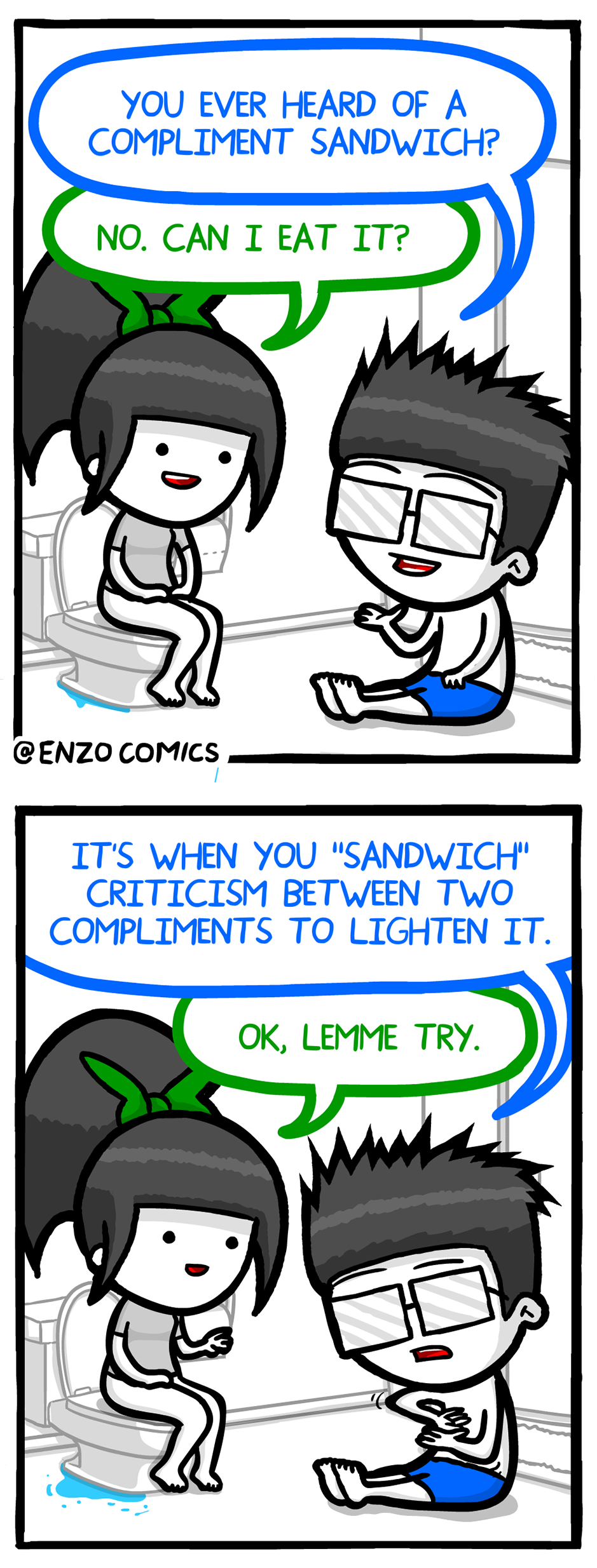 Read Cheer Up, Emo Kid :: Compliment Sandwich | Tapas Community