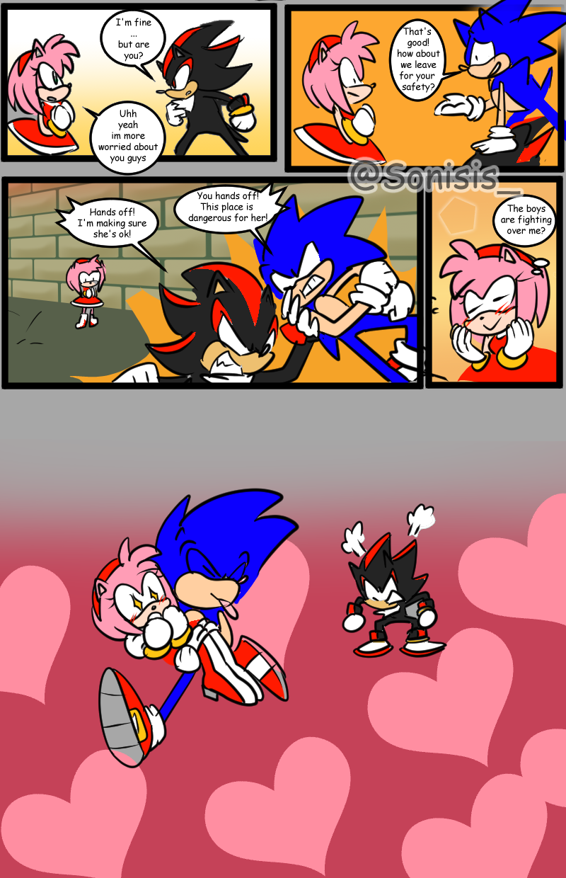 Amy & Shadow's Fight for Sonics Affection (Sonic Comic Dub) 