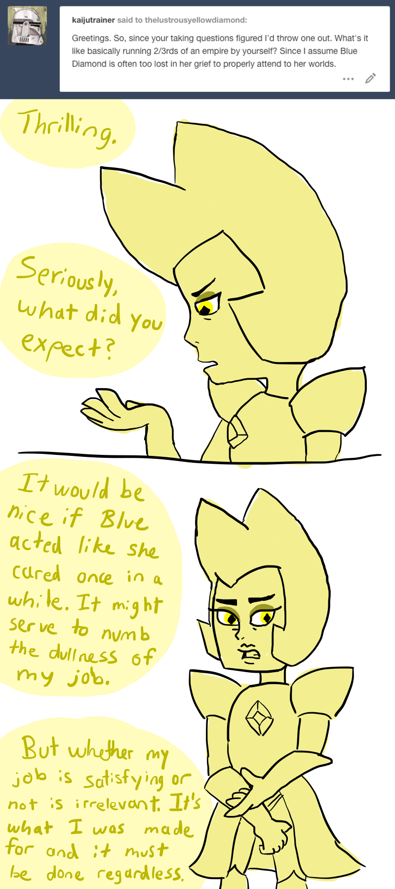 Read Ask her Lustrousness, Yellow Diamond :: Running the empire | Tapas  Community