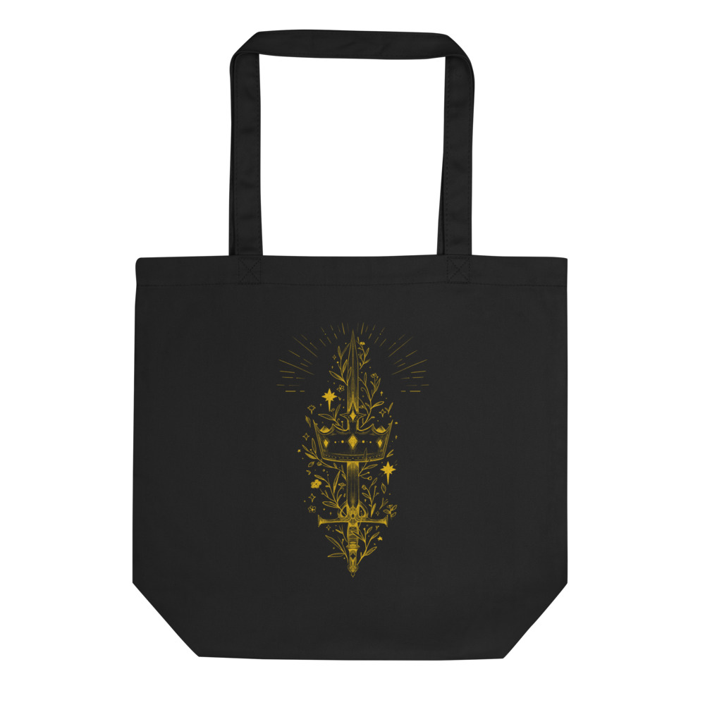 Sword & Crown Tote Bag (Gold Print)