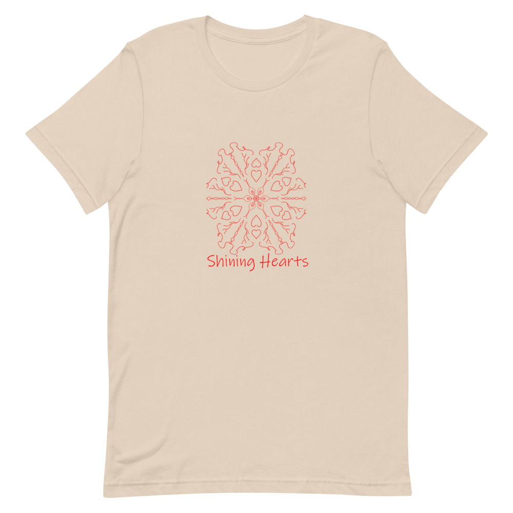 Shining Hearts T-Shirt Cream Title Logo