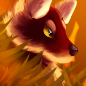 Portrait of a Fiery Wolf(?)