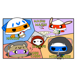 Humiu family cosplay Ninja Turtles (๑╹&forall;╹๑)