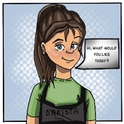 working as a coffee shop barista