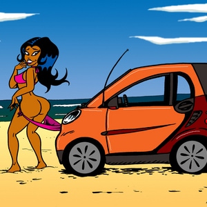 Kim Bei Li and her SMART car