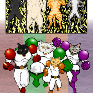 Superhero Cat Team Transform
