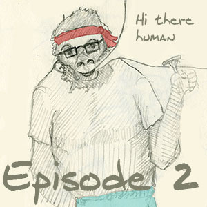 Monkey Man Sitting and reading