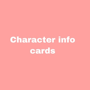 Character Info cards pt 1