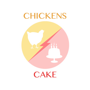 chickens vs cake