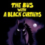 The bus with a black curtains