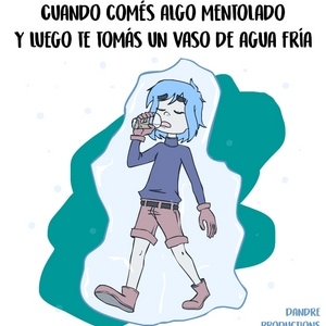 Cosas mentoladas y agua fr&iacute;a