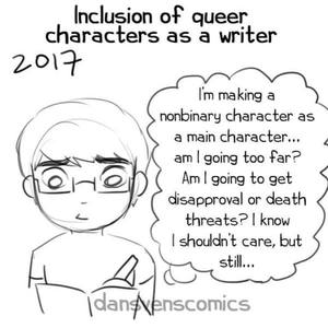inclusion of queer characters as a writer
