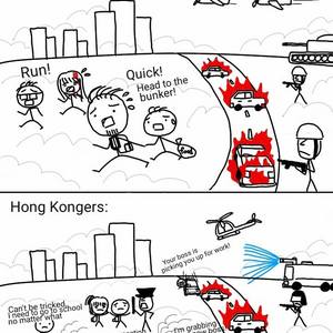 Nothing in the world can ever stop Hong Kongers from going to work