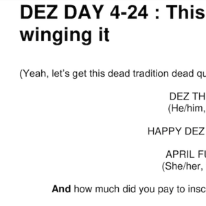 DEZ DAY THREE - Yeah let's just get this over with