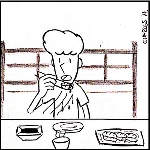 White clothes and soy sauce can't get it together...