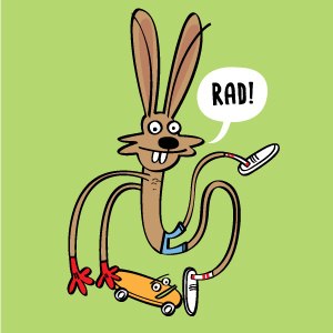 Rad Rabbit and his talking skateboard