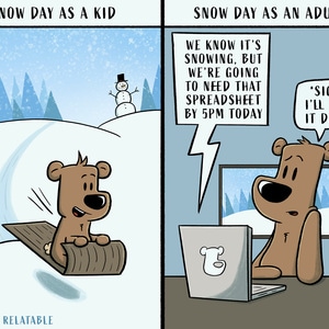 Snow Day as a Kid vs Adult