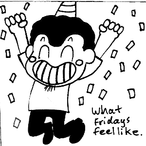 What weekdays and test scores feel like