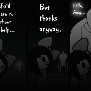 Amy politely rejects the offering of the mysterious voice