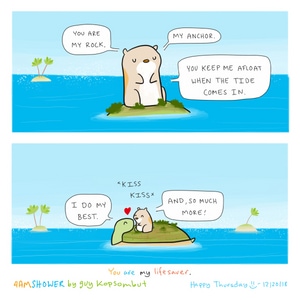 Above water.