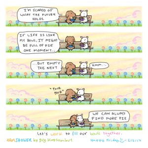 pie half full.