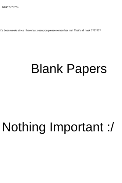 Blank papers