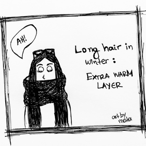 Perks of long hair in winter