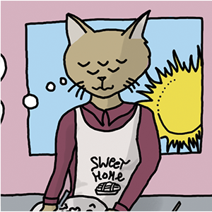 Typical morning in the house 