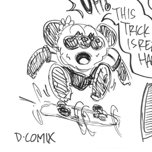 SKATE PAGE ! ! Sketchbook page. ink.