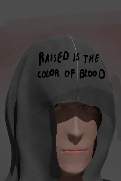 Raised in the color of blood