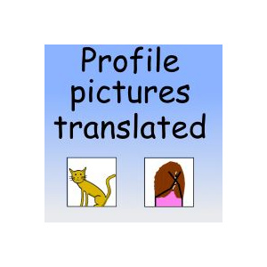 Social profile pictures translated.