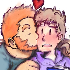 You've got a kiss on your face.