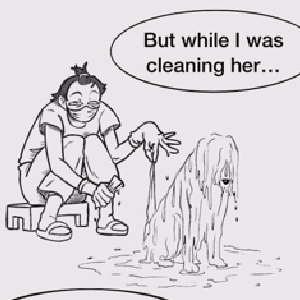 The shower of displeasure and repugnance
