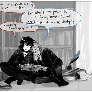 Studying at the library