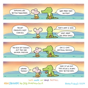 To better days.