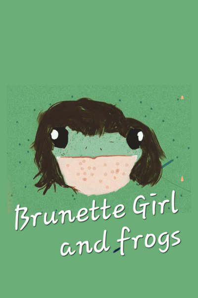 Brunette Girl and frogs