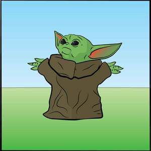 Disc Golfin' Baby Yoda