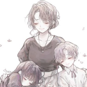 Mother and two child