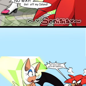 Knuckles and Rouge's first meeting