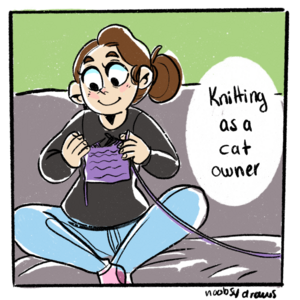 Knitting as a cat owner