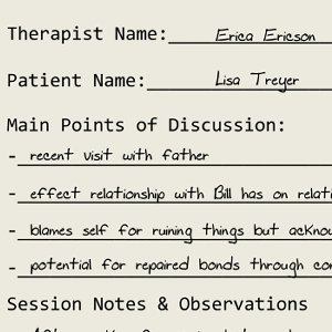 Part 4- Therapist Notes 