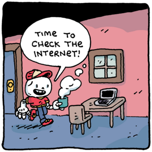 Checking the internet.