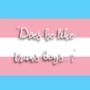 "Does he like trans boys..?"