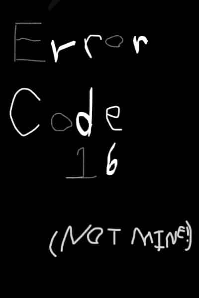 Error Code 16