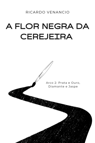 A Flor Negra da Cerejeira - Prata e Ouro, Diamante e Jaspe 